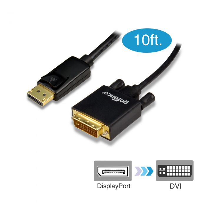 DisplayPort to DVI Cable - 10 FT