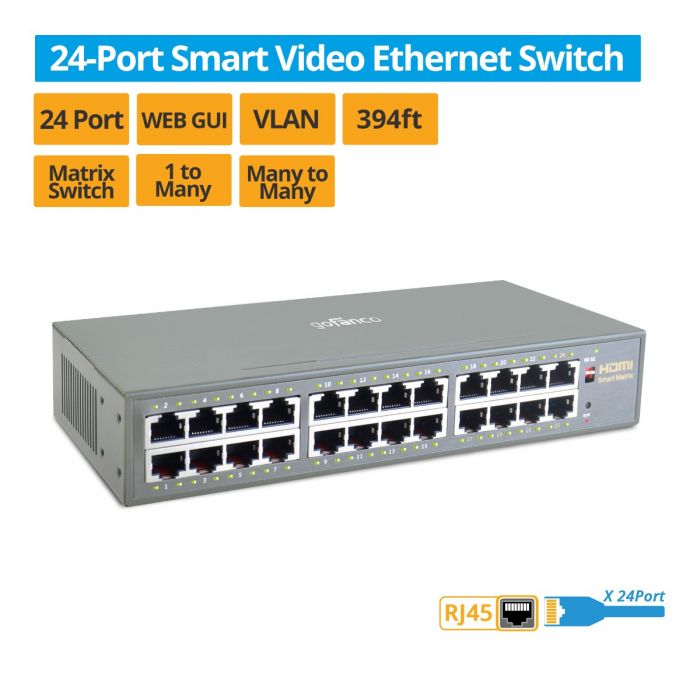 24-Port Smart Video Ethernet Network Switch (EthSwitch24P)