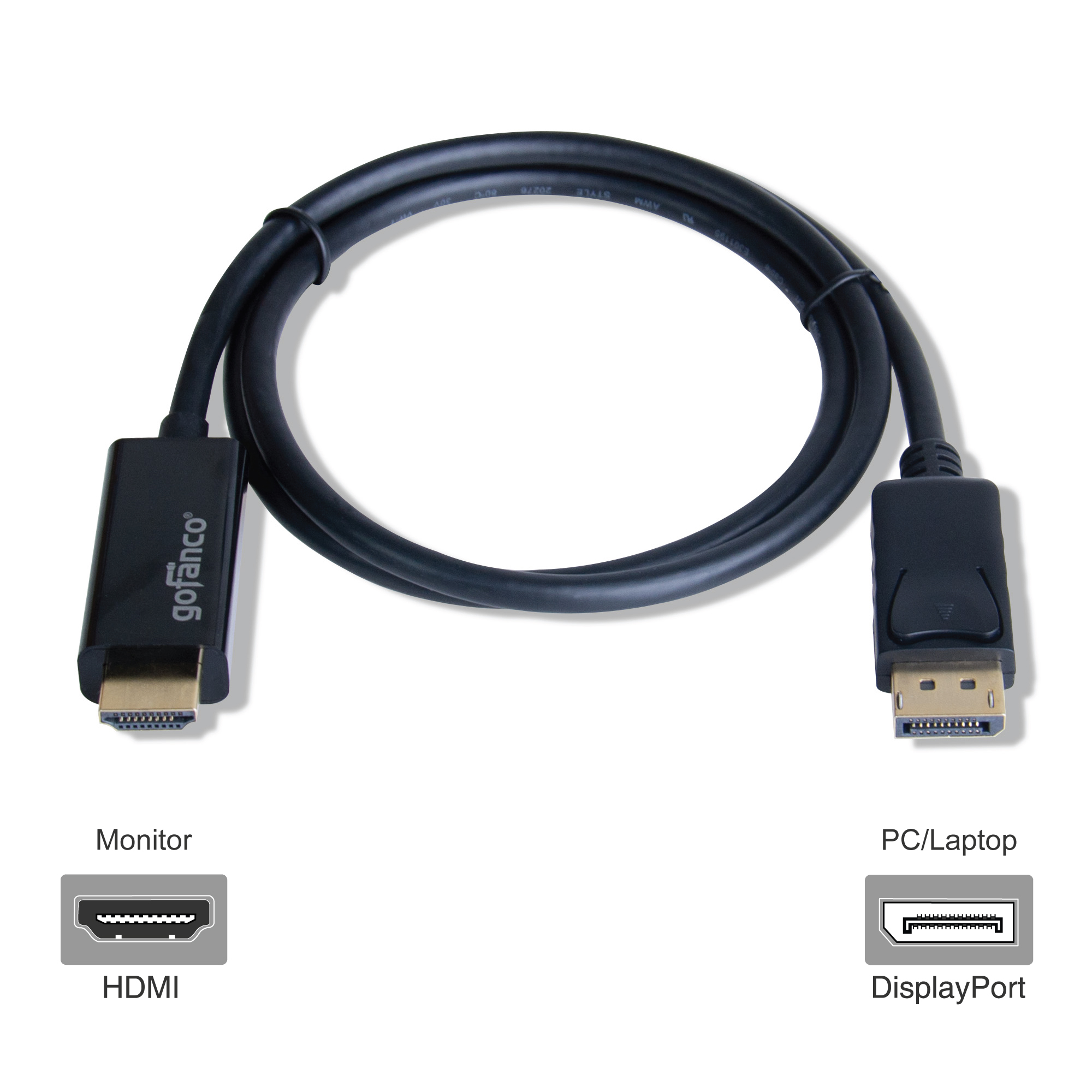 6ft DisplayPort v1.2 to HDMI Cable – Black (DP4kHDMI6F)